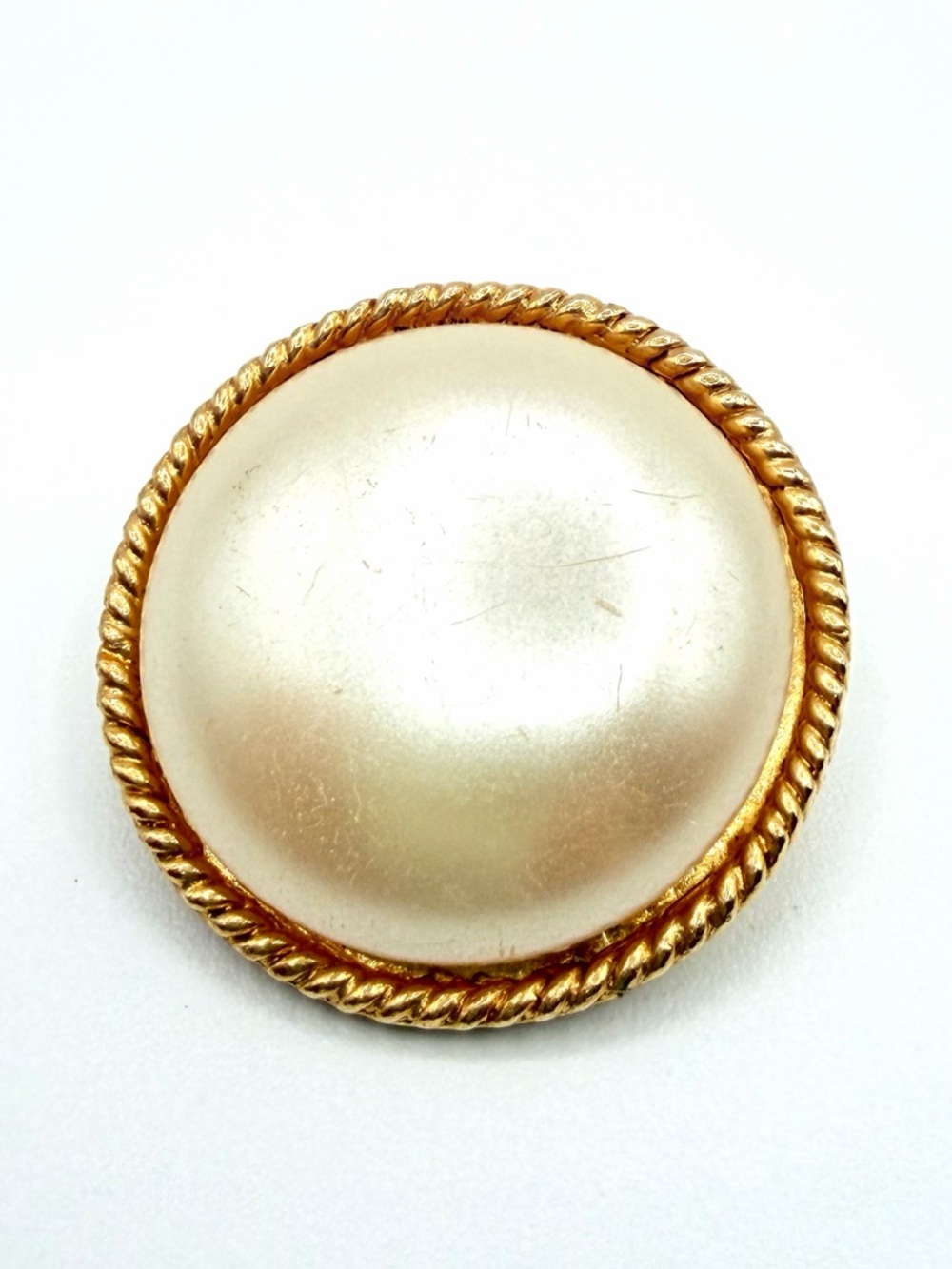 Vintage L’Image Faux Pearl Gold Tone Brooch